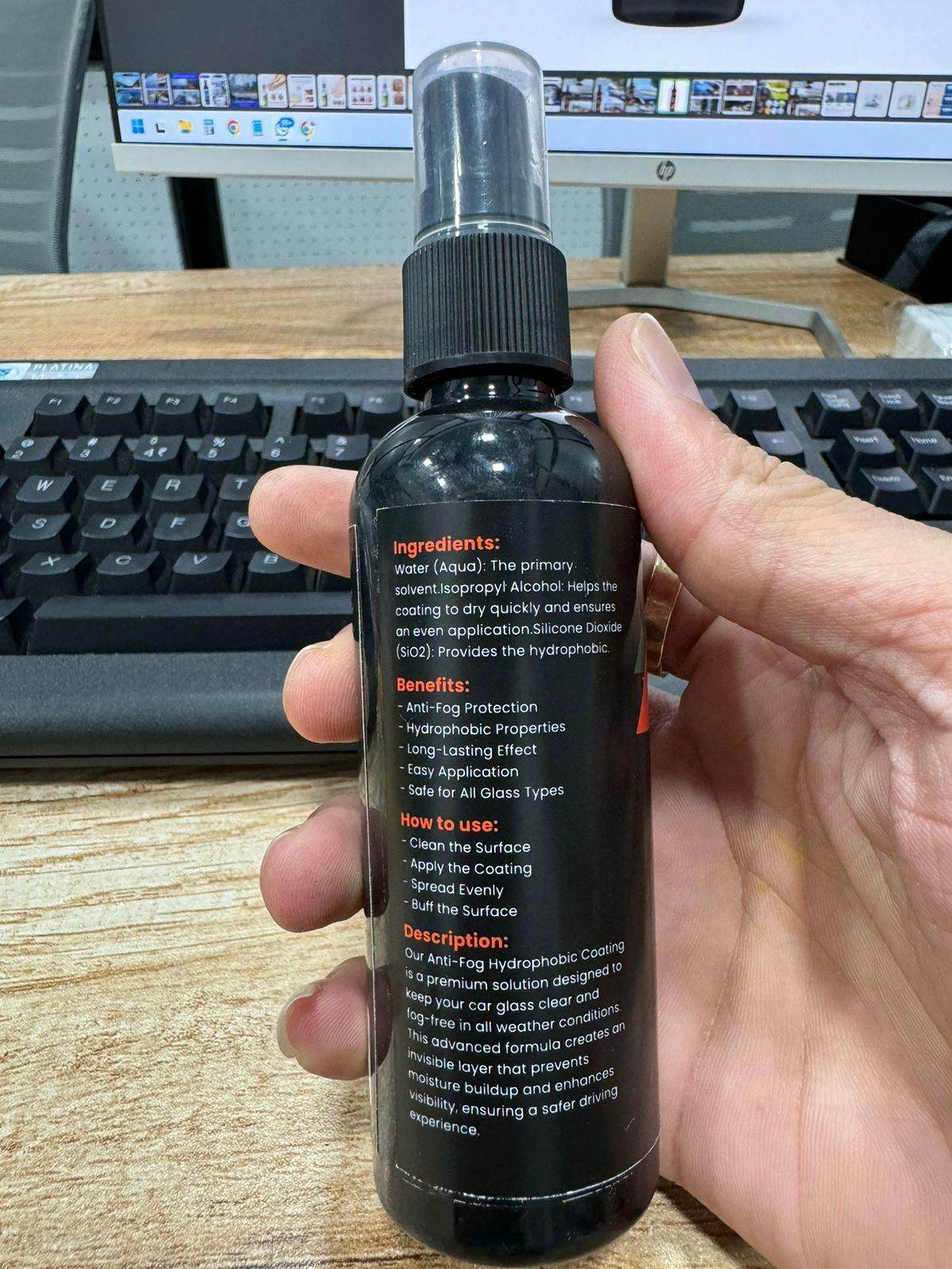 Car Glass Anti-Fog Hydrophobic Coating 100ml(Pack Of 2) - KazualCart