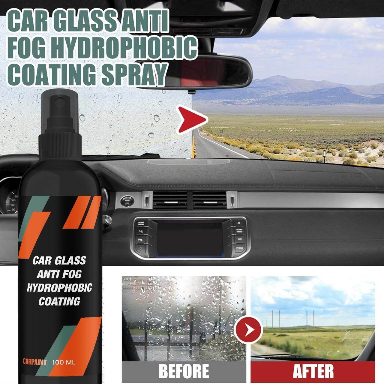 Car Glass Anti-Fog Hydrophobic Coating 100ml(Pack Of 2) - KazualCart
