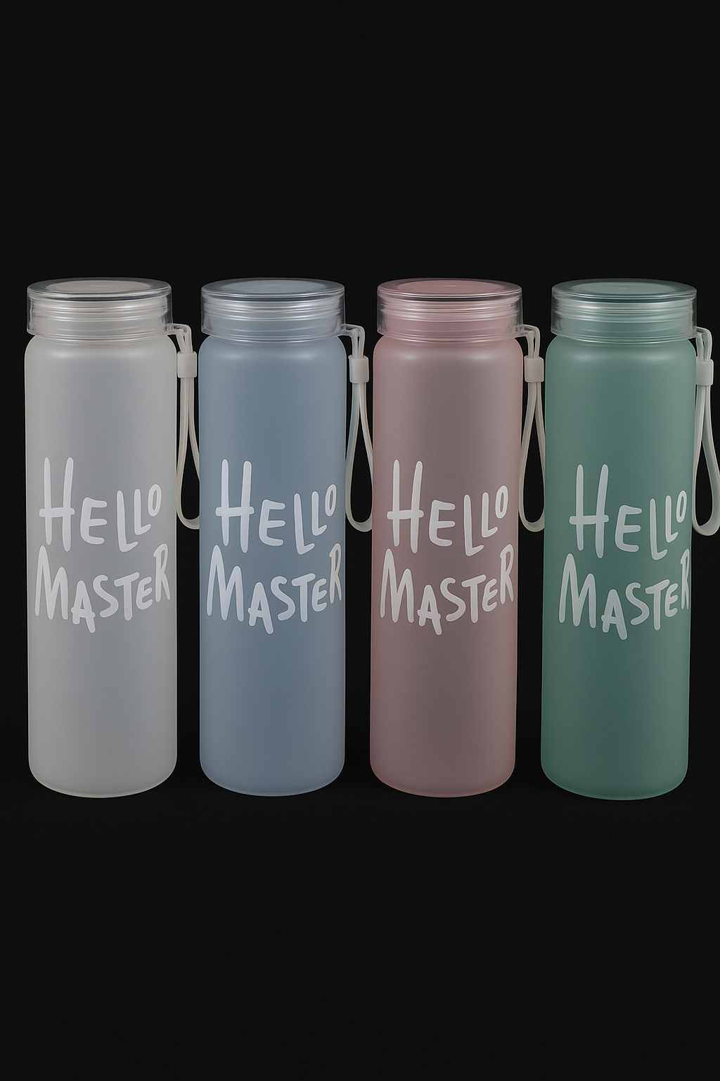Glass Water Bottle I Hello Master I 500ml I Pack of 1