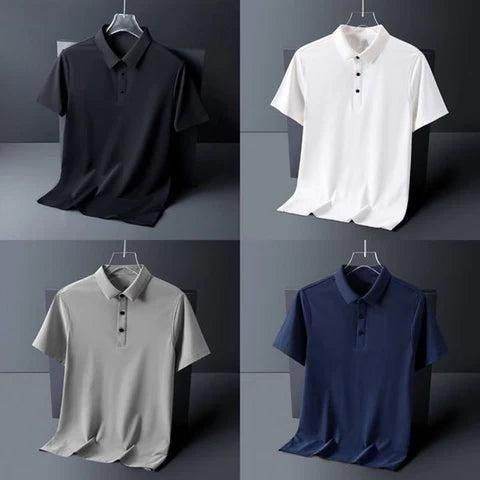 Poly Matte Solid Half Sleeves Mens Polo T-Shirt Pack Of 4 - KazualCart