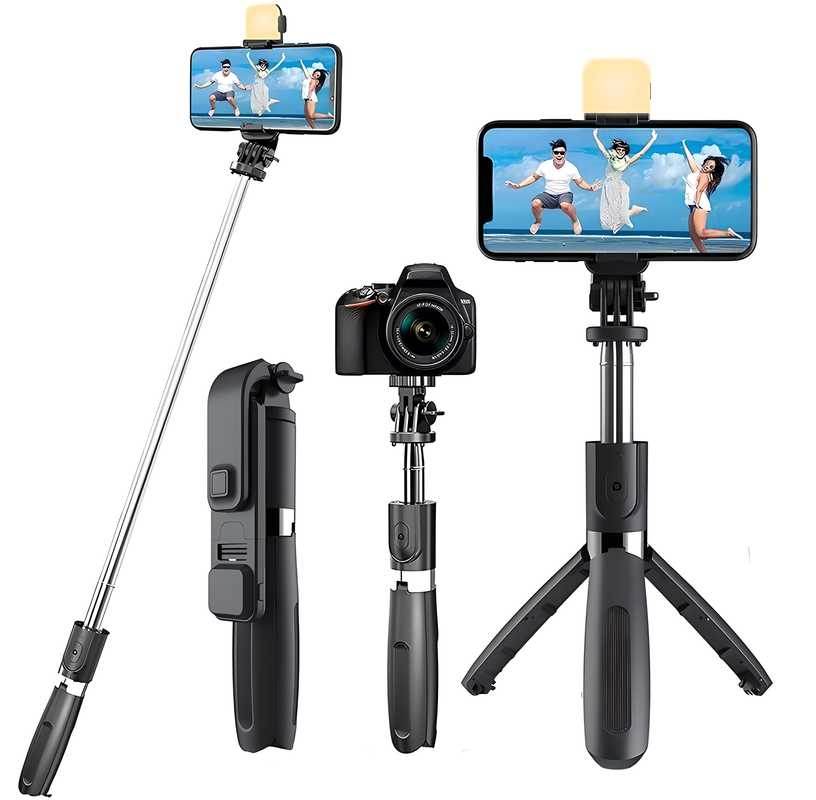 Extendable Flash 3-in-1 Selfie Stick Tripod with Bluetooth Remote - KazualCart