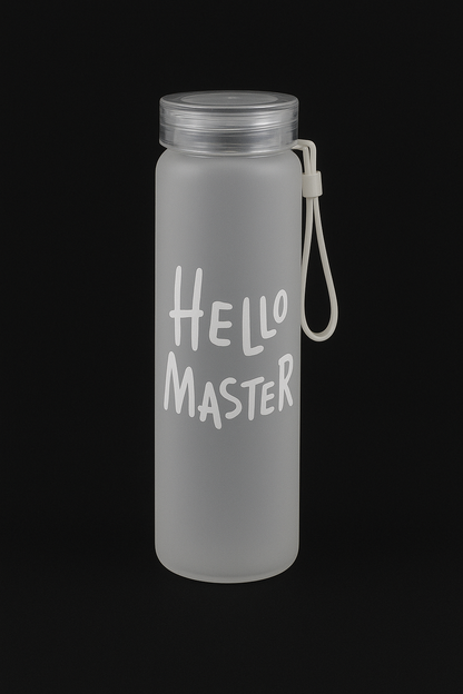 Glass Water Bottle I Hello Master I 500ml I Pack of 1