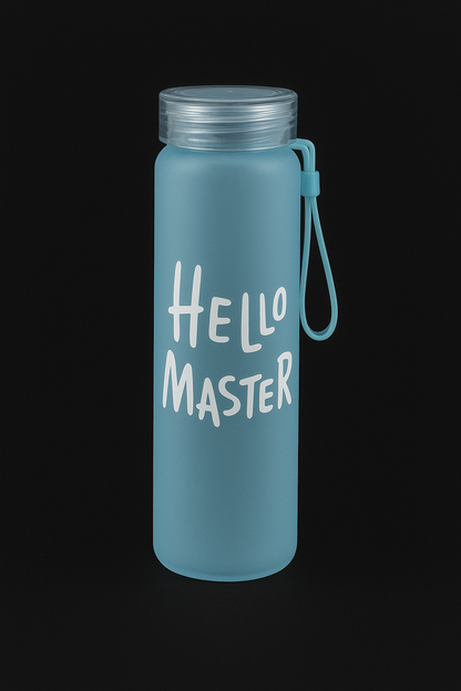Glass Water Bottle I Hello Master I 500ml I Pack of 1