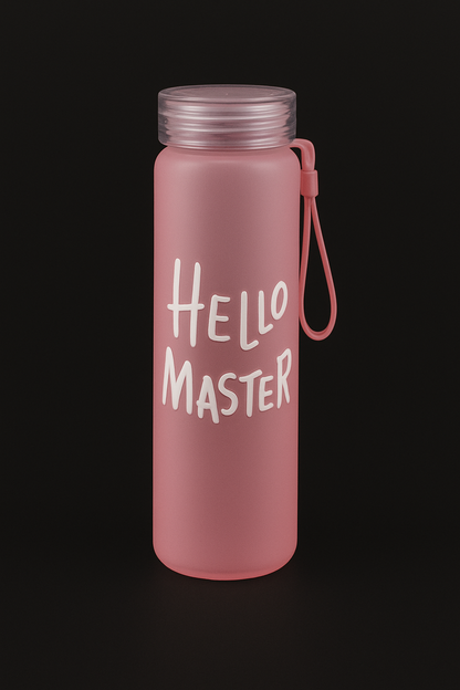 Glass Water Bottle I Hello Master I 500ml I Pack of 1