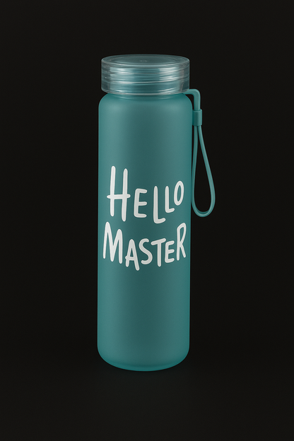 Glass Water Bottle I Hello Master I 500ml I Pack of 1