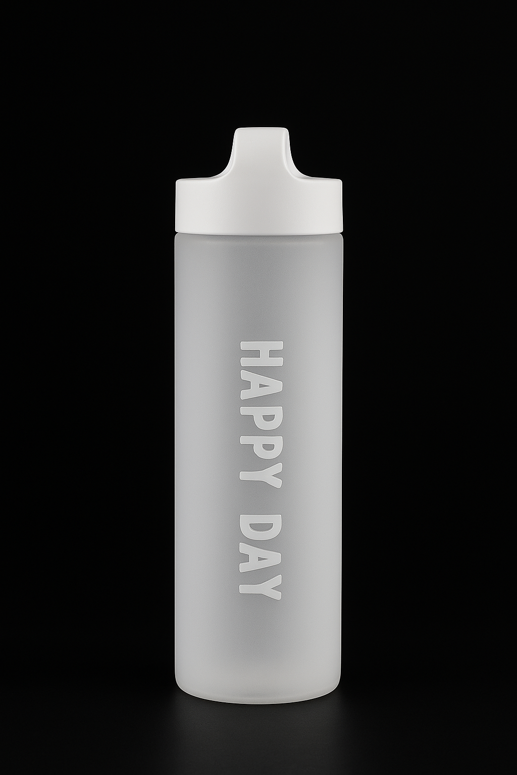 500ml Borosilicate Glass Bottle I BPA-Free Reusable Drinkware I Happy Day Print