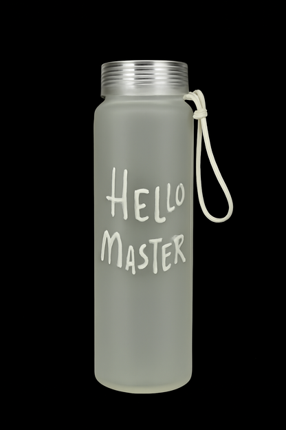 Glass Water Bottle I Hello Master I 500ml I Pack of 1